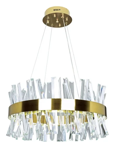 Люстра подвесная LED с пультом Нимб INNOVATION STYLE 83047 Natali Kovaltseva прозрачная на 1 лампа, основание золотое в стиле современный с пультом фото 2